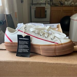 Leather platform converse